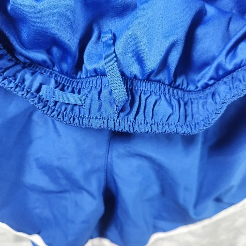 Nike Dri Fit Tempo Shorts Womens L‎ Running Athletic Blue White Activewear